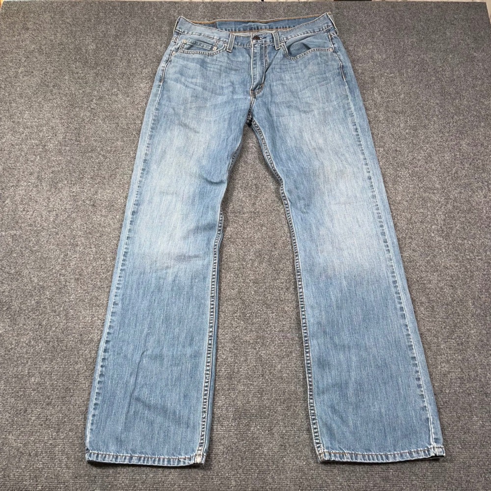 Levi 527 Slim Bootcut Jeans Mens 34x34 Low Rise Denim Light Wash Blue Cowboy